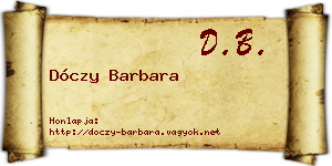 Dóczy Barbara névjegykártya