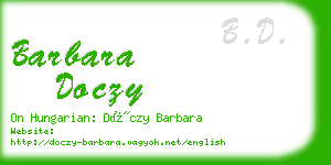 barbara doczy business card